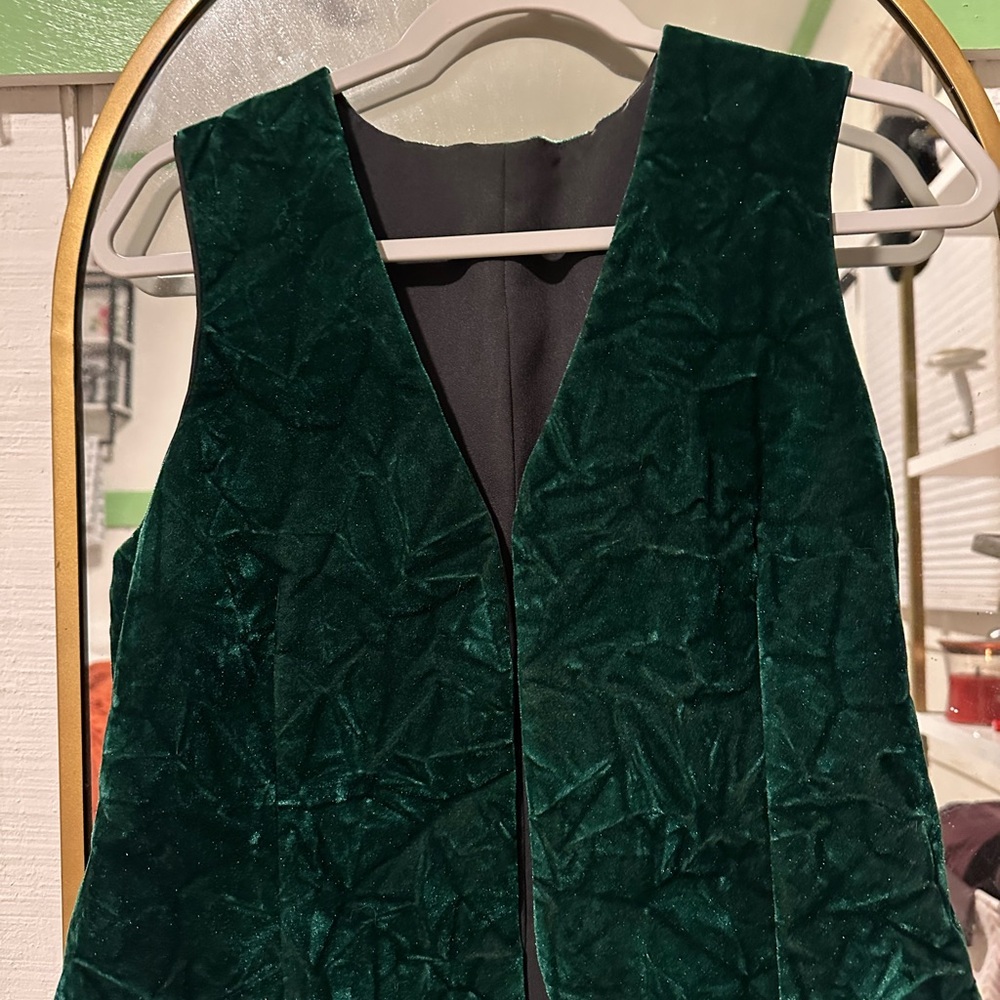 1990’s Custom Emerald Green Velvet Vest